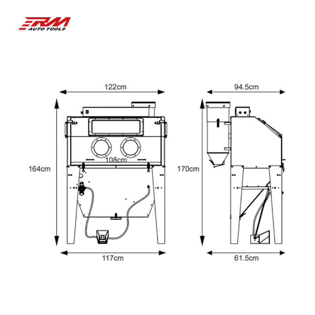 RM RF8023 Steel Car Surface Cl - огляд і ціна Sandblaster Cabinet