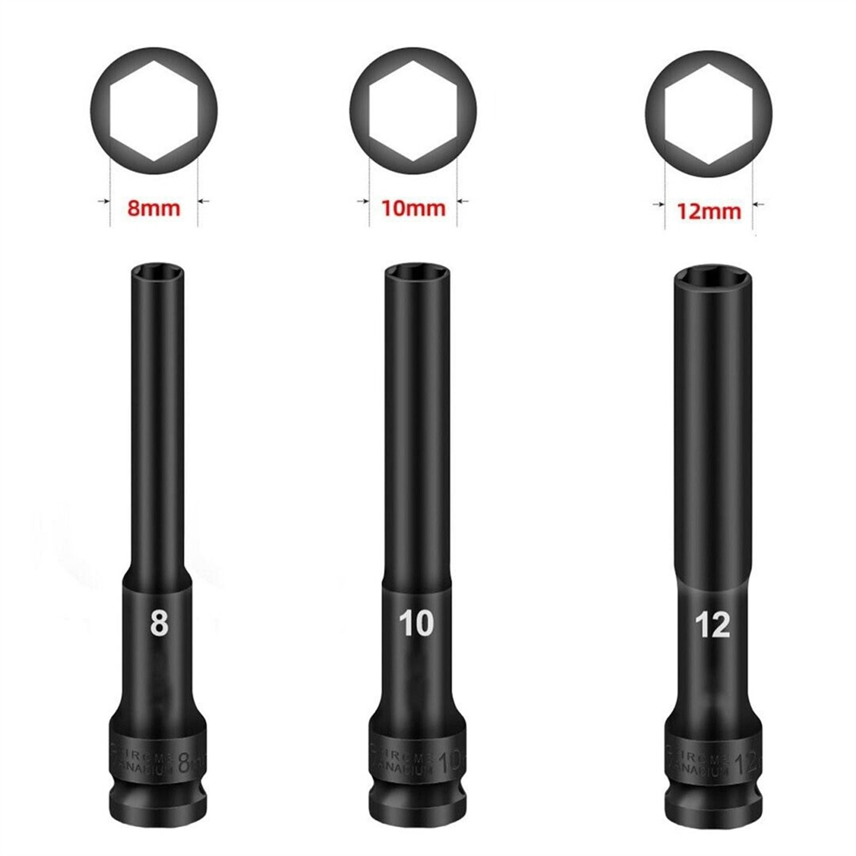 A002 3PCS 1/2 Drive Hex Socket - огляд і ціна Pneumatic Impact Wrench